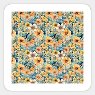 Floral Harmony watercolor style pattern Sticker